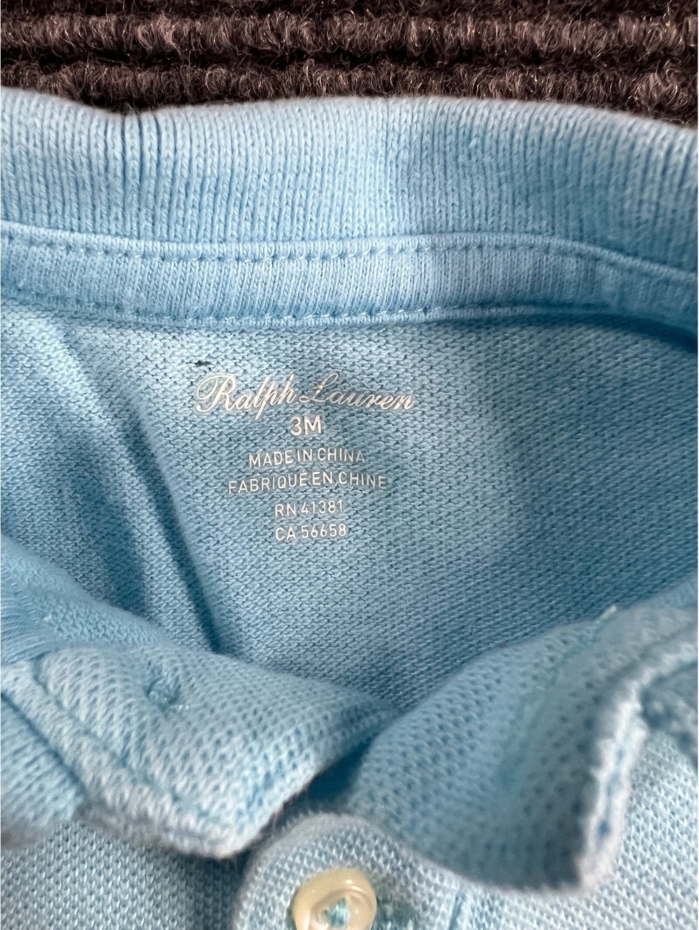Ralph Lauren Baby Teal Blue Short Sleeve Polo Shirt 3M with Yellow Pony Logo - Picture 3 of 6